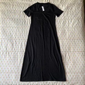 NWT J Crew Black Knit Scoop Neck Tshirt Midi Dress J.Crew